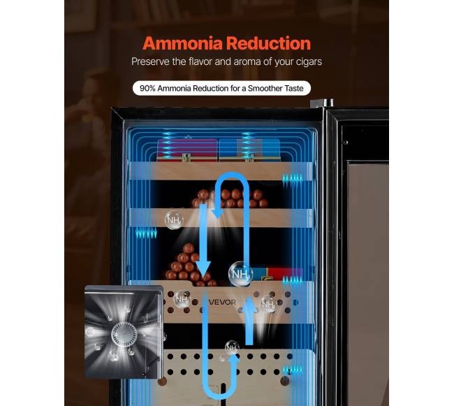 Elektrinis 60L cigarų humidoras namams4