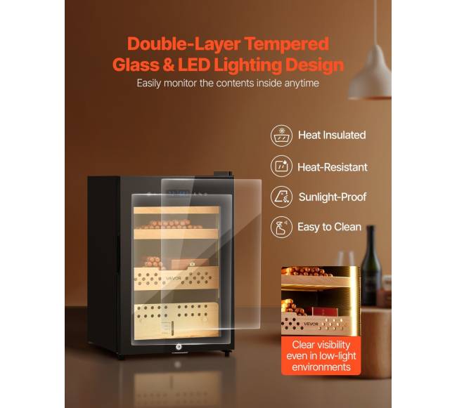 Elektrinis 60L cigarų humidoras namams5