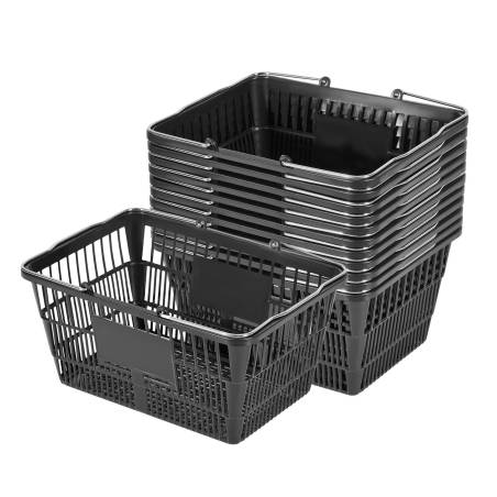 Pirkinių krepšeliai, 12 vnt, 21 l, juodi0