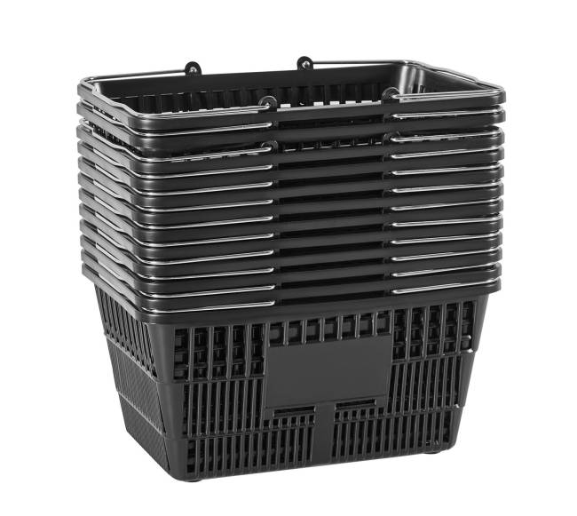 Pirkinių krepšeliai, 12 vnt, 21 l, juodi9