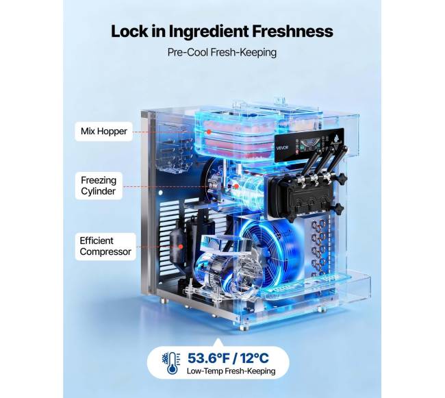 Komercinė ledų gaminimo mašina su trimis skoniais1