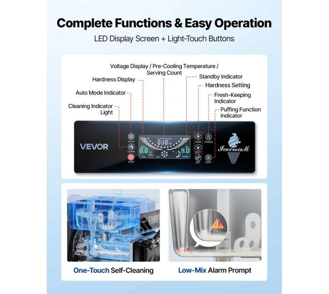 Komercinė ledų gaminimo mašina su trimis skoniais3