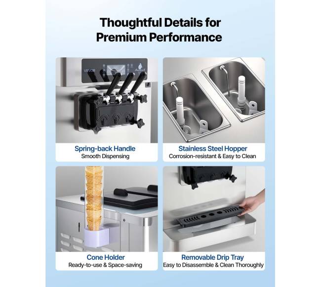 Komercinė ledų gaminimo mašina su trimis skoniais5