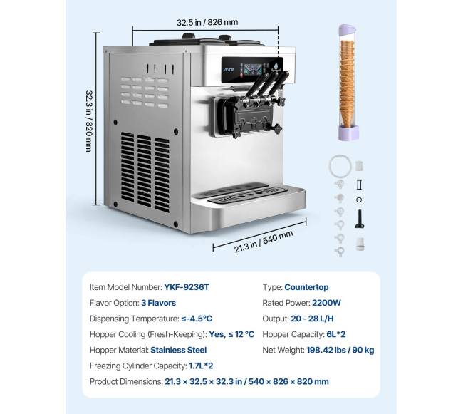 Komercinė ledų gaminimo mašina su trimis skoniais6