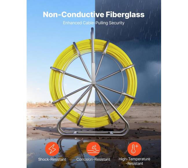 Stiklo pluošto kabelių traukiklis su stovu3