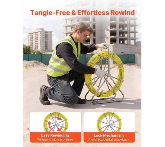 Stiklo pluošto kabelių traukiklis su stovu4