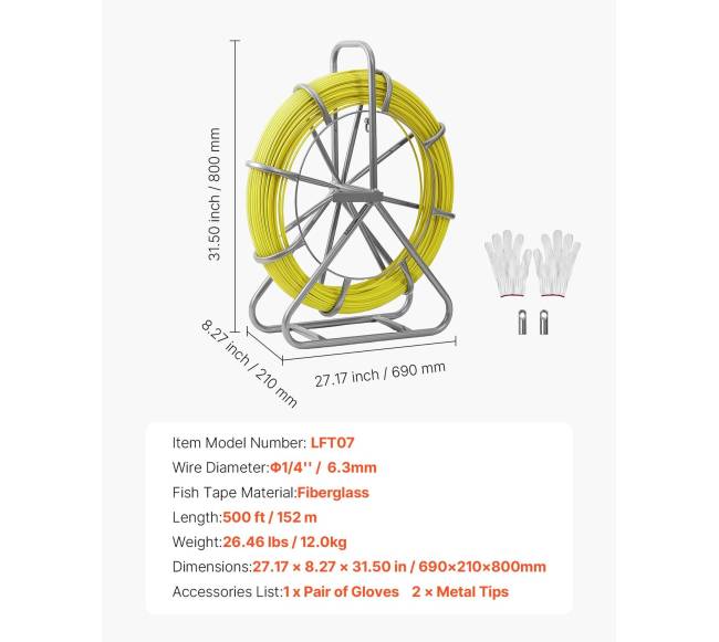 Stiklo pluošto kabelių traukiklis su stovu6