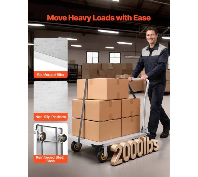 Platforminis vežimėlis 907 kg, plieninis1