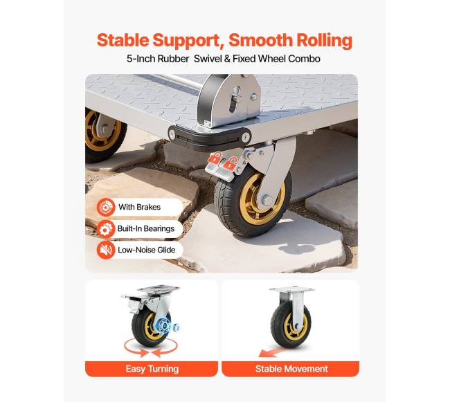 Platforminis vežimėlis 907 kg, plieninis2