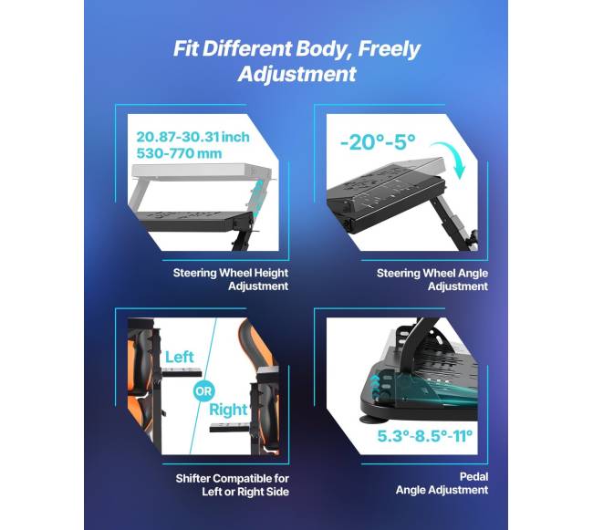 Lenktynių vairaračio stovas su dvigubu bėgiu3