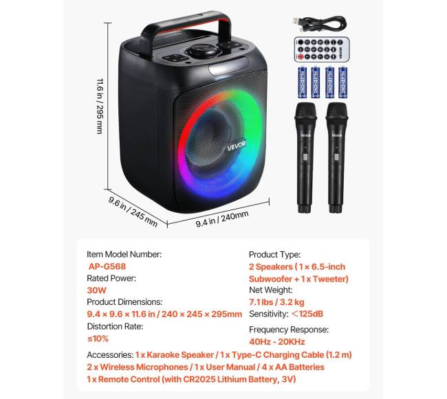 Nešiojama karaoke sistema su mikrofonais6