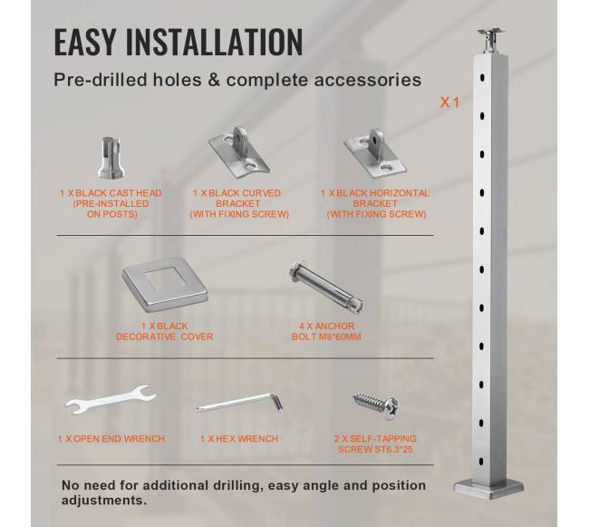 Rėminimo stulpas 91x5x5 cm sidabrinis5