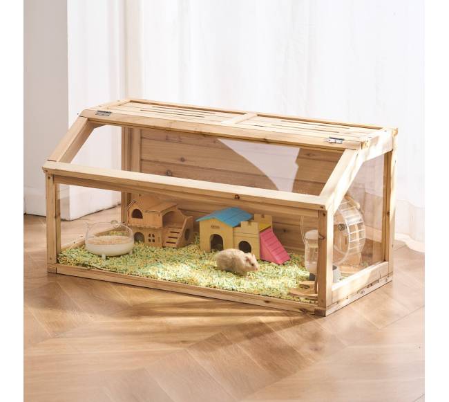 Medinė žiurkėno narvelio buveinė 40 cm7