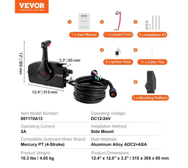 Iškrovimo droversni kontrolės dėžė Mercury 4-taktis6