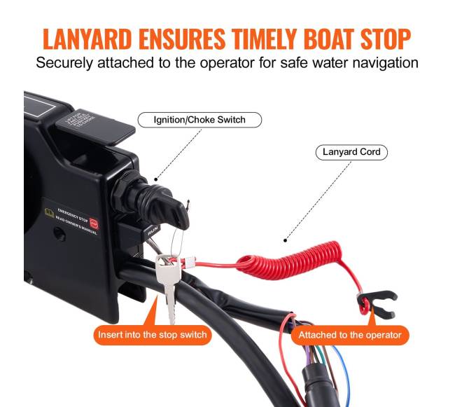 Valties nuotolinio valdymo pultas šoninis Mercury PT 2-taktų4