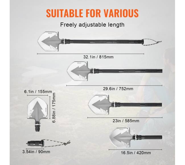 Išgyvenimo kastuvas 11 viename stovyklavimo įrankis2
