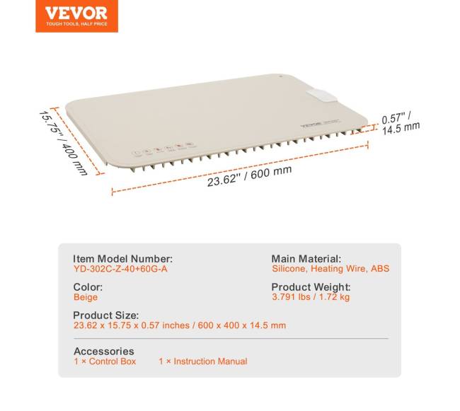 Elektrinė maitinimo kilimėlis su temperatūros kontrole6