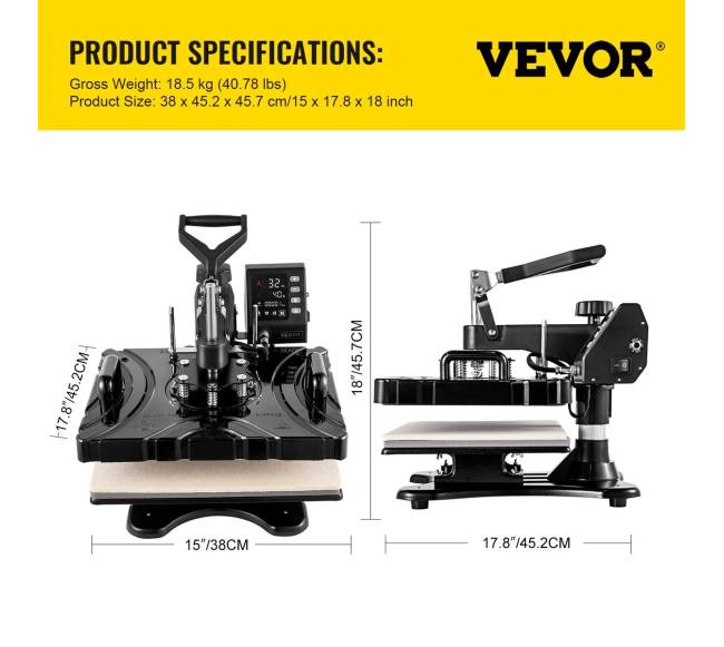 Termopresas su perforavimu ir 6 keičiamos dalys6