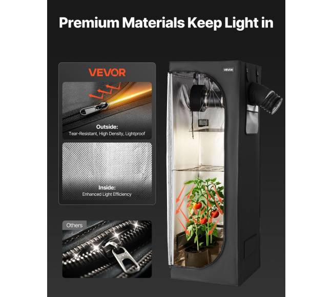 Vidaus augalų auginimo palapinė su LED apšvietimu5