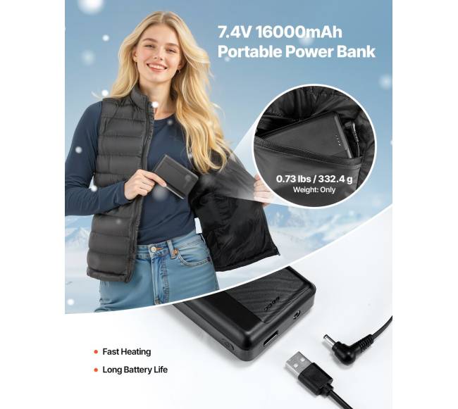 Elektrinė šildoma liemenė moterims su baterija3