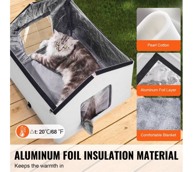 Sulankstomas katės namelis su šildoma pagalvėle2
