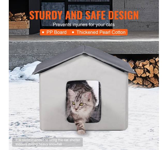 Sulankstomas katės namelis su šildoma pagalvėle4
