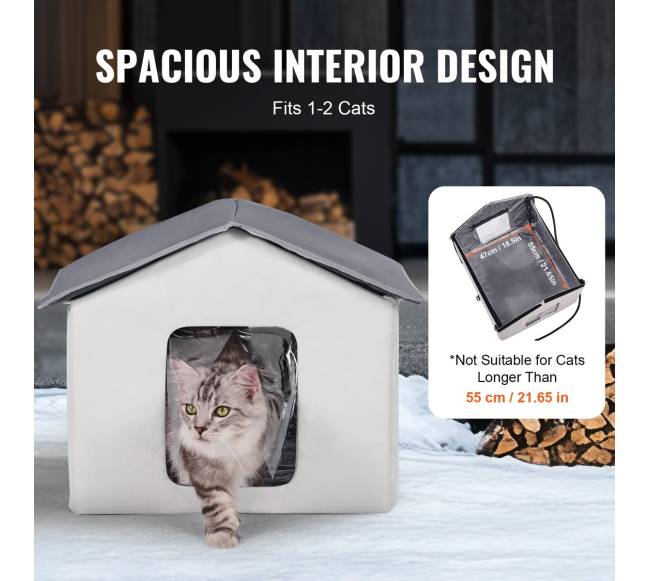Sulankstomas katės namelis su šildoma pagalvėle5