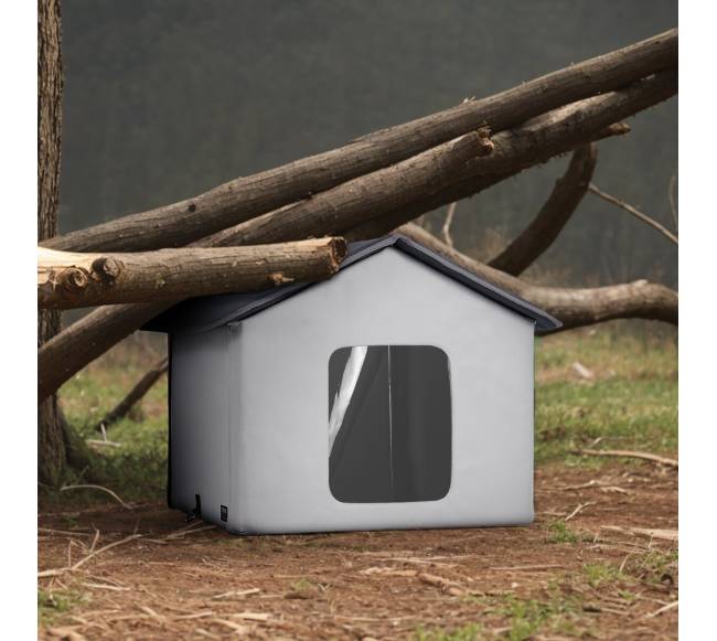 Sulankstomas katės namelis su šildoma pagalvėle7