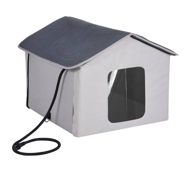 Sulankstomas katės namelis su šildoma pagalvėle10