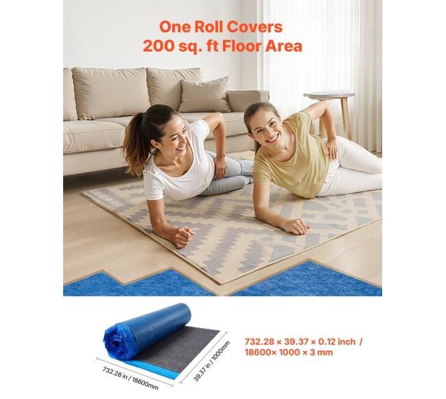 Grindų paklotas 18,6 m² 3 mm garsovandens barjeras1