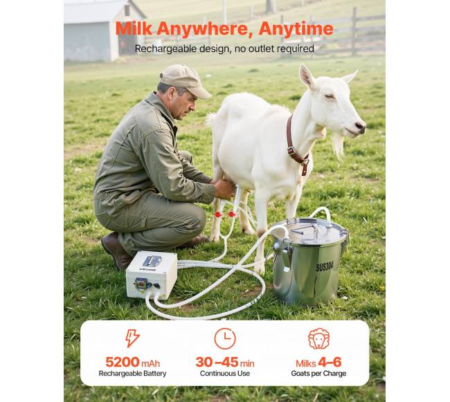 Ožkų melžimo aparatas su 3 L talpa1