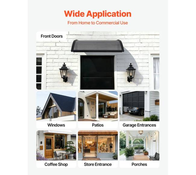 Prieangio durų stogelis, 76 x 99 cm, pilkas5