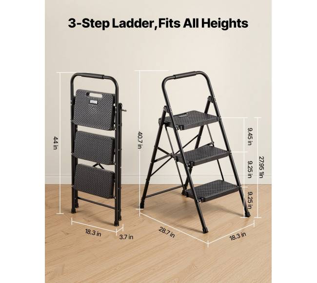 trijų pakopų kopėčios su plieninėmis pakopomis1