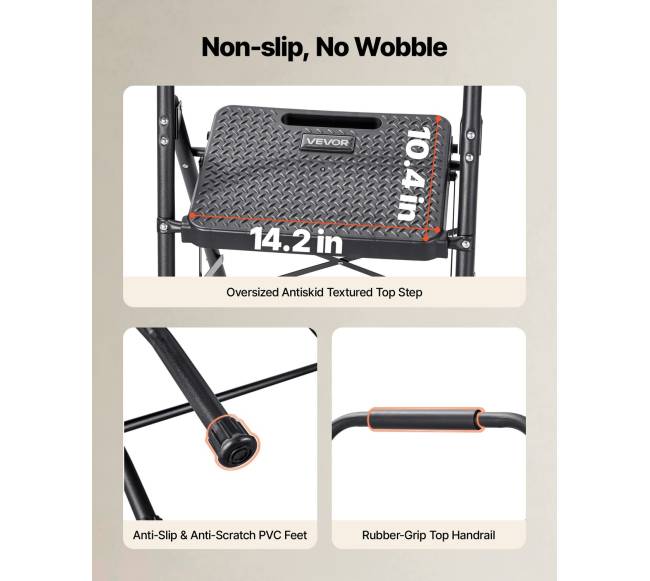 trijų pakopų kopėčios su plieninėmis pakopomis2