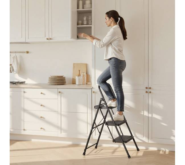 trijų pakopų kopėčios su plieninėmis pakopomis7