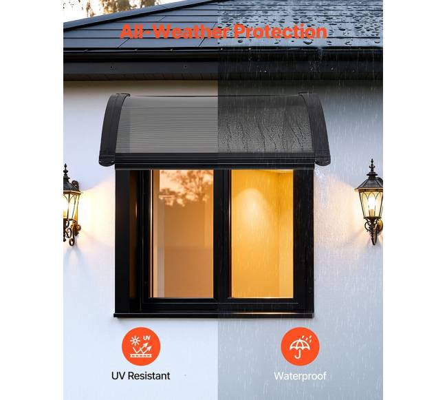 Durų stogelis 61 x 61 cm, dūminis pilkas2