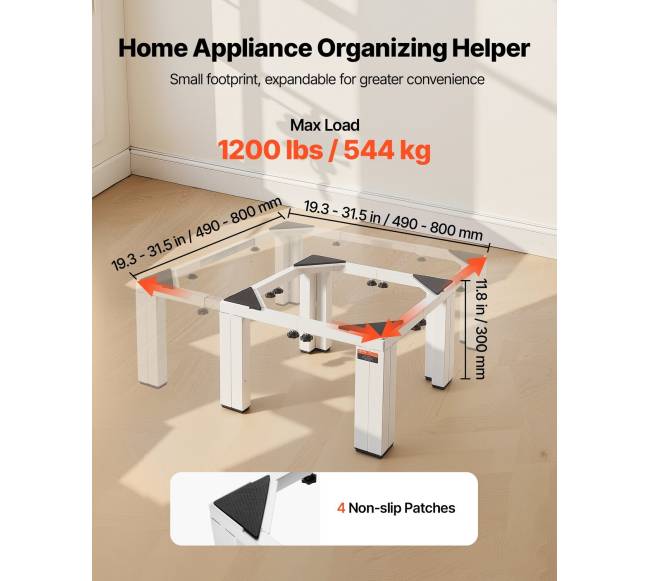 Skalbimo mašinos pjedestalas, reguliuojamas aukštis2