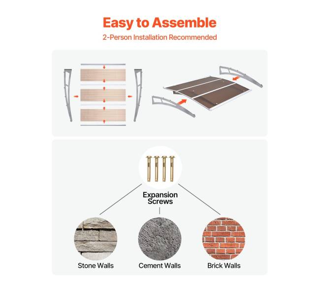 Durų prieangio stogelis iš polikarbonato, 94 x 119 cm4