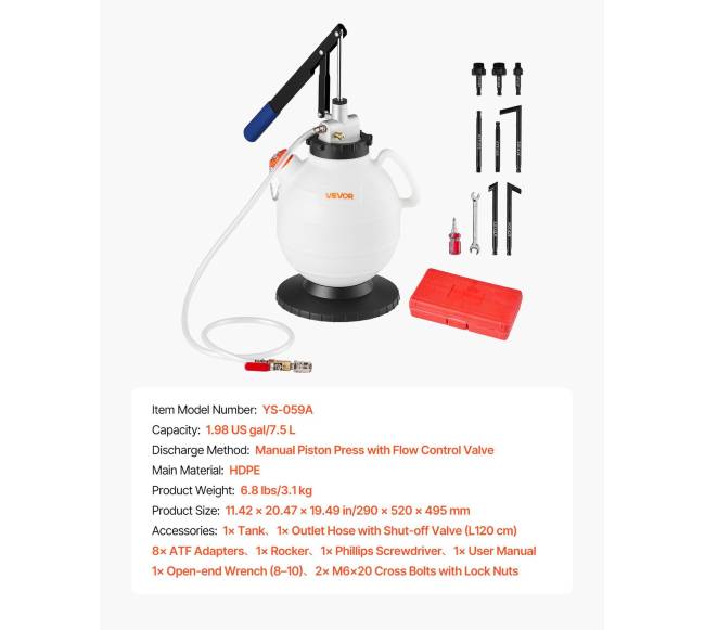 Alyvos perdavimo siurblys su adapteriais6