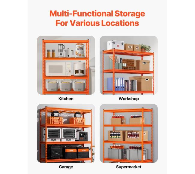 5 lygių reguliuojamos garažo lentynos5