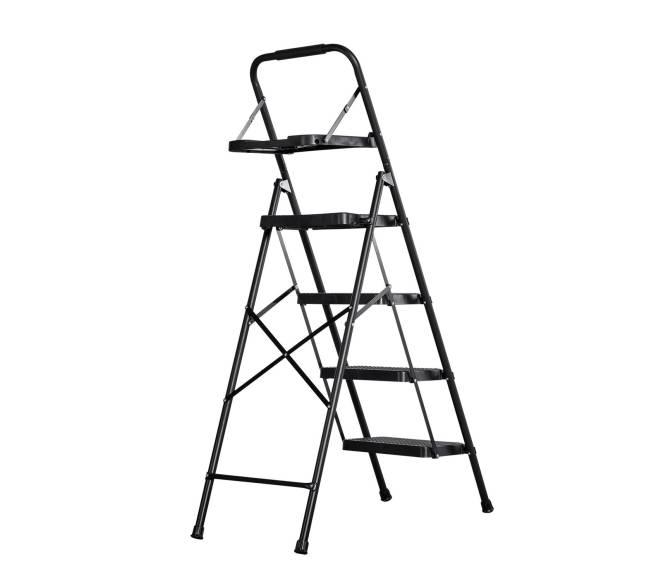 4 žingsnių sulankstomos kopėčios su įrankių dėklu10
