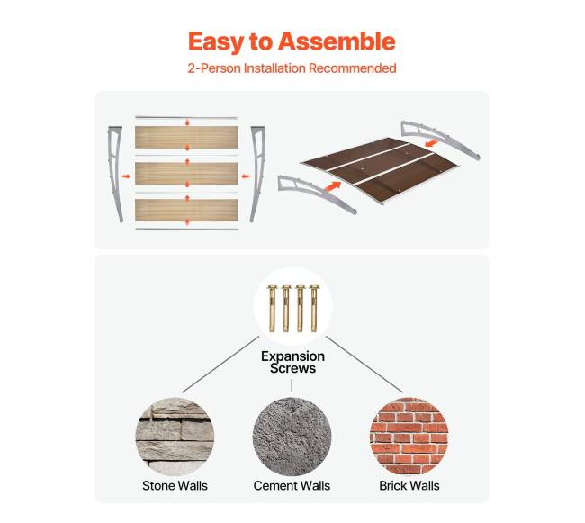 Durų stogelis 100 x 150 cm, polikarbonato4
