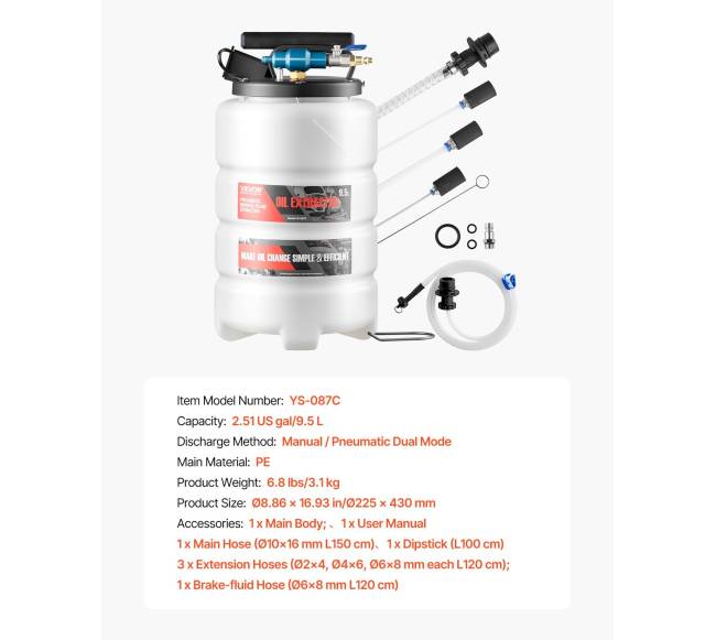 Skysčių ištraukiklis, 9.5 l talpa6