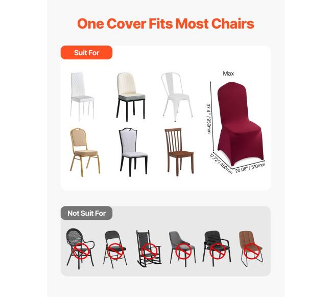 50 vnt. bordo kėdžių užvalkalai poliesterio elastanas3