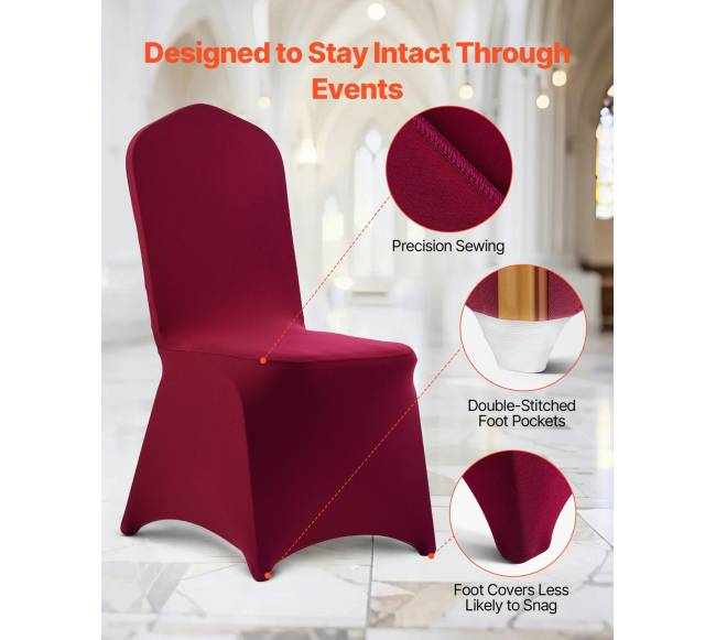 50 vnt. bordo kėdžių užvalkalai poliesterio elastanas5