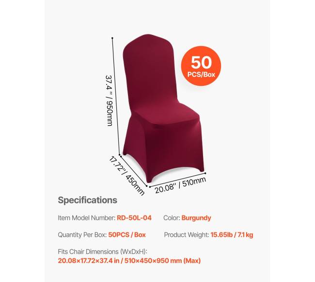 50 vnt. bordo kėdžių užvalkalai poliesterio elastanas6