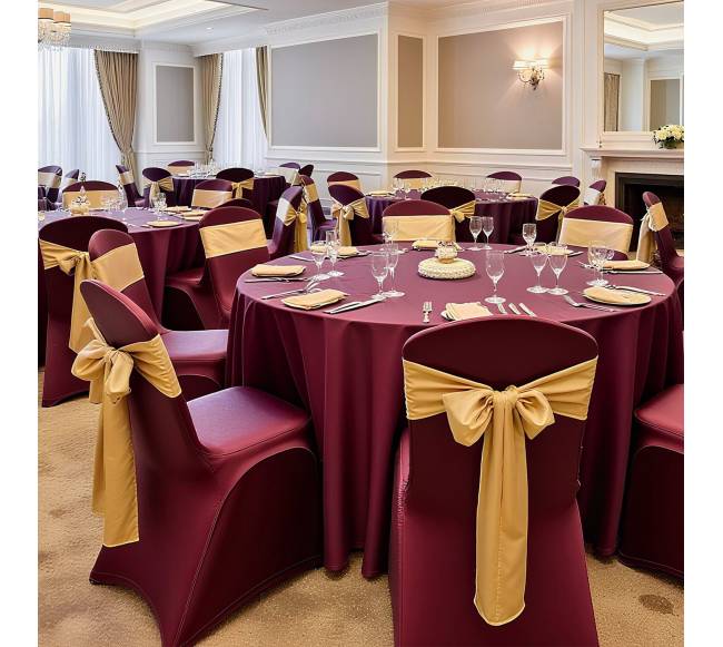 50 vnt. bordo kėdžių užvalkalai poliesterio elastanas7