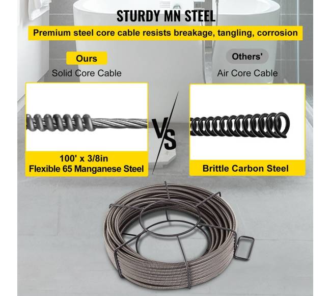 Drenažo valymo trosas 30m x 9,5mm3