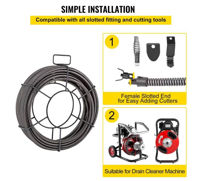 Drenažo valymo trosas 30m x 9,5mm5