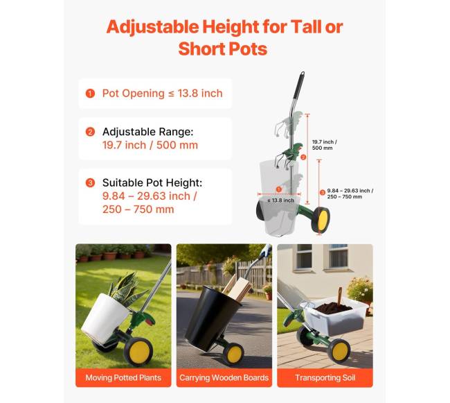 Augalų vežimėlis su reguliuojamu griebikliu4